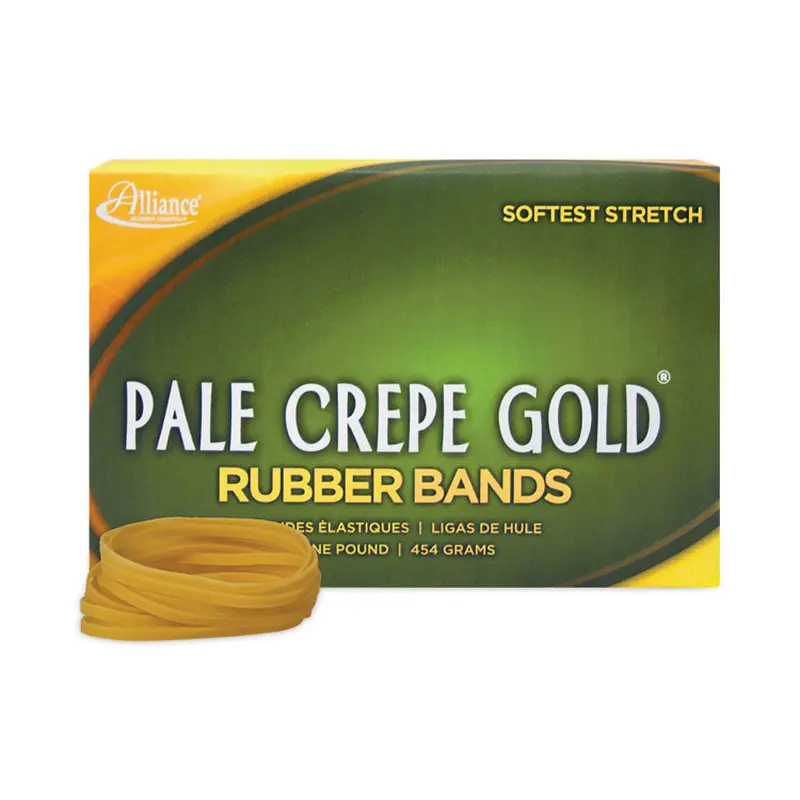 Alliance Pale Crepe Gold Rubber Bands, Size 32, 0.04" Gauge, Golden Crepe, 1 lb Box, 1,100/Box (ALL20325) Each