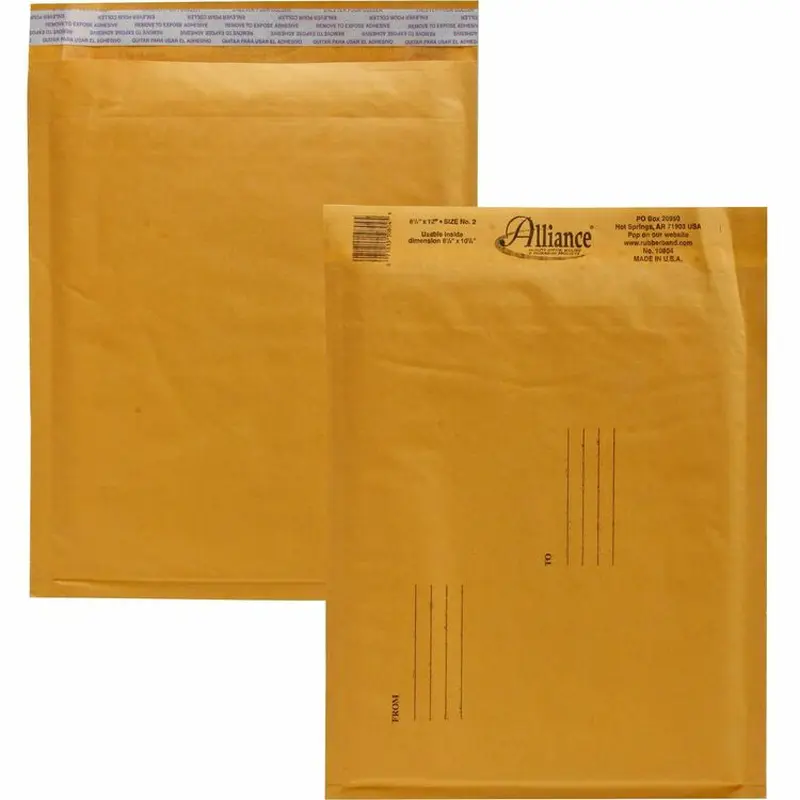 Alliance Rubber Envelopes #2, Self Sealing, Bubble Cushioned, 8 1/2" x 12" (ALL10804) Case of 25