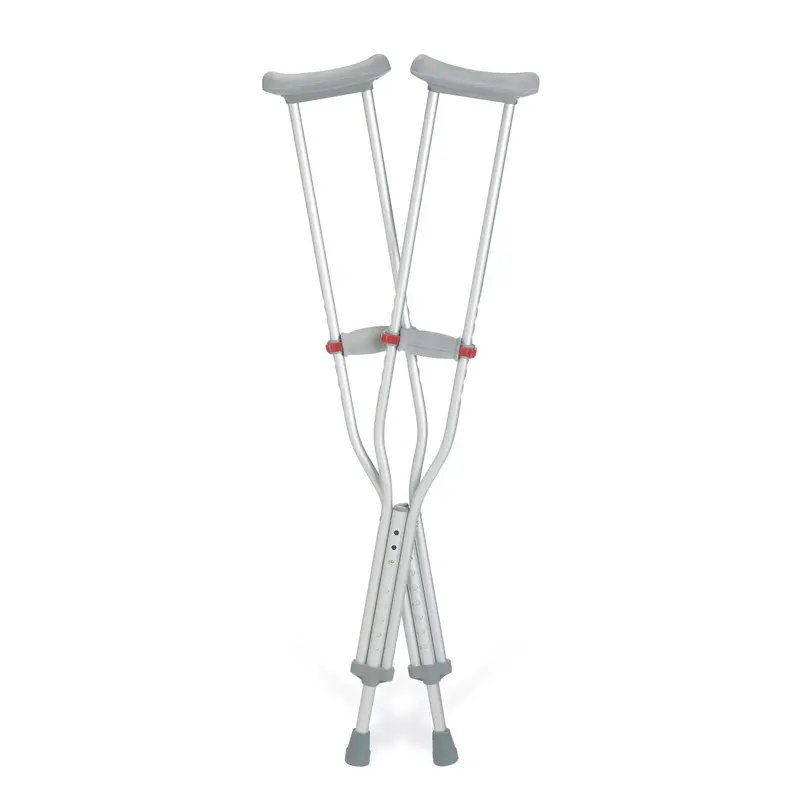 Aluminum Crutches with Red Dot Hand Grip, Adult, 1 PR (G91-214-8H) 1 Pair