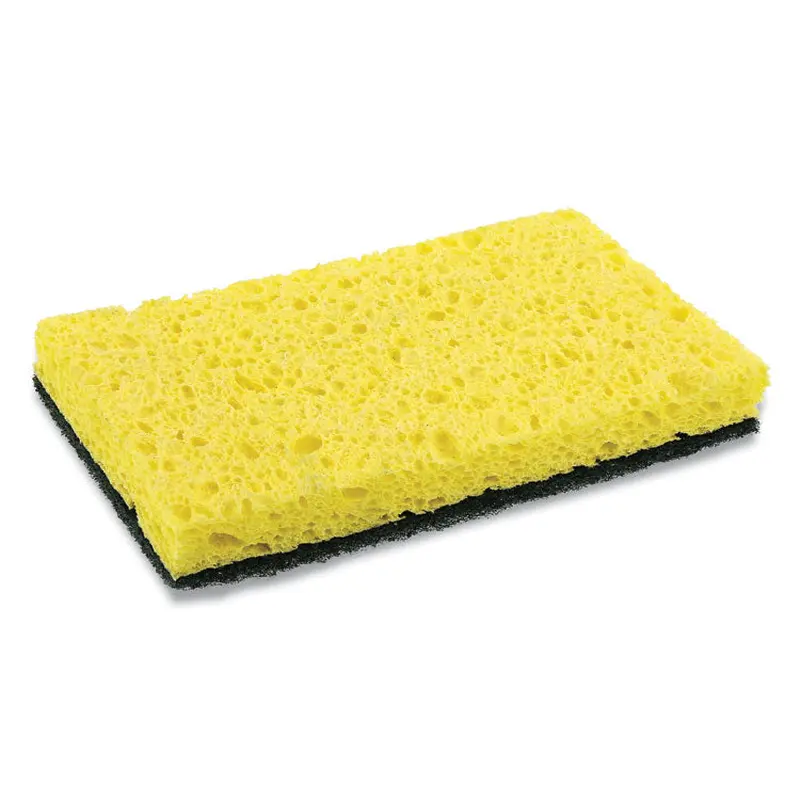 AmerCareRoyal Heavy-Duty Scrubbing Sponge, 3.5 x 6, 0.85" Thick, Yellow/Green, 20/Carton (RPPS740C20) Case of 20