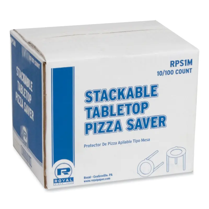 AmerCareRoyal Pizza Savers, Plastic, White, 100/Box, 10 Boxes/Carton (RPPRPS1M) Case of 1000