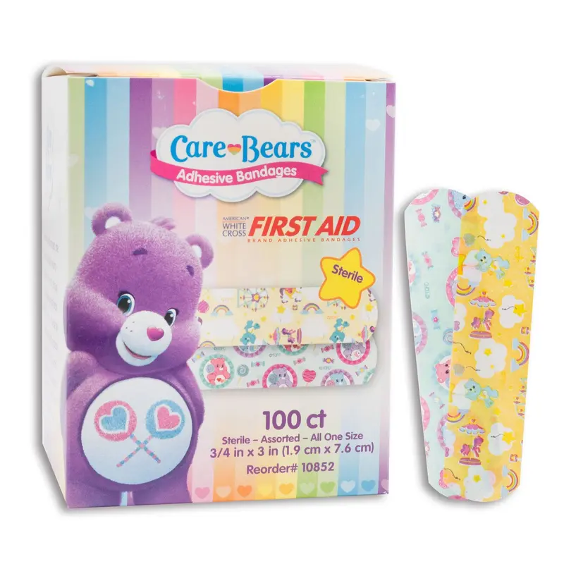 American White Cross Stat Strip Adhesive Strip 3/4 X 3 Inch Plastic Rectangle Kid Design (Care Bears) Sterile (980579_CS) 1200/CS