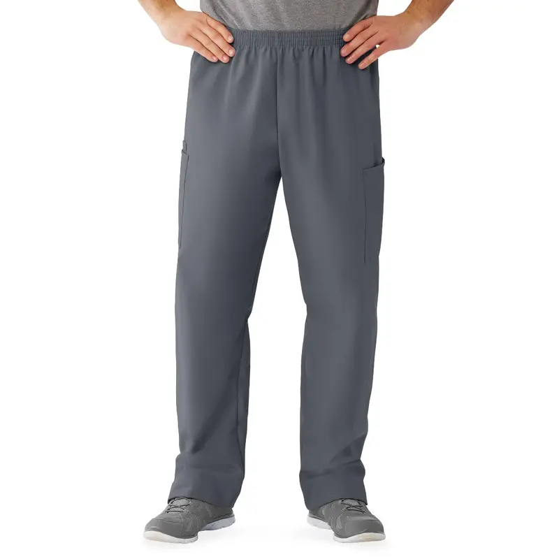 AngelStat Unisex Cargo Scrub Pants with Elastic Waist, Charcoal, Regular Inseam, Size XS, 1 EA (674NCCXSM) Each