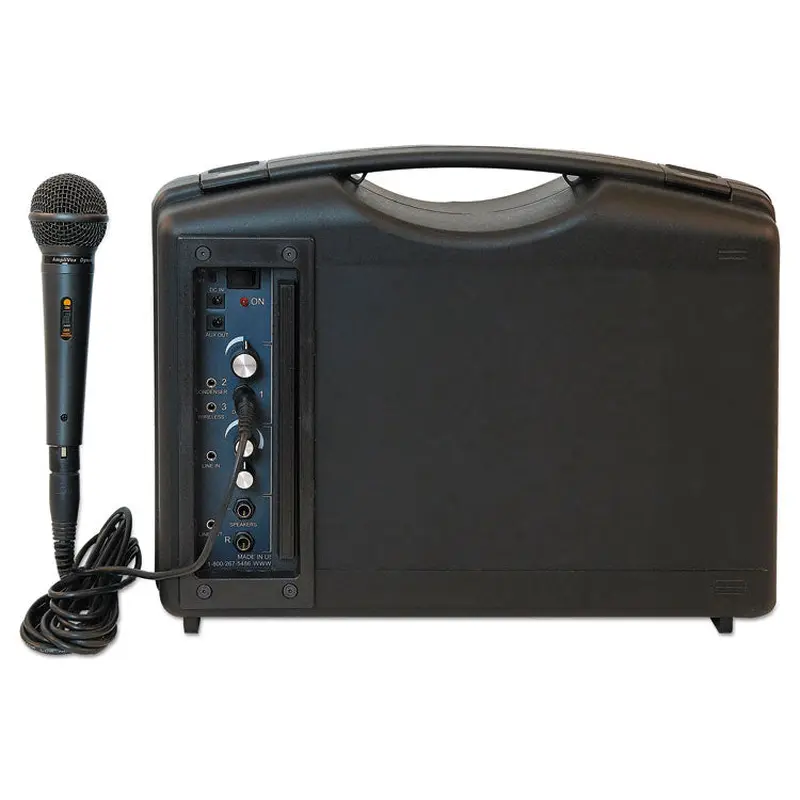 AmpliVox Bluetooth Audio Portable Buddy with Wired Mic, 50 W, Black (APLS222A) Each