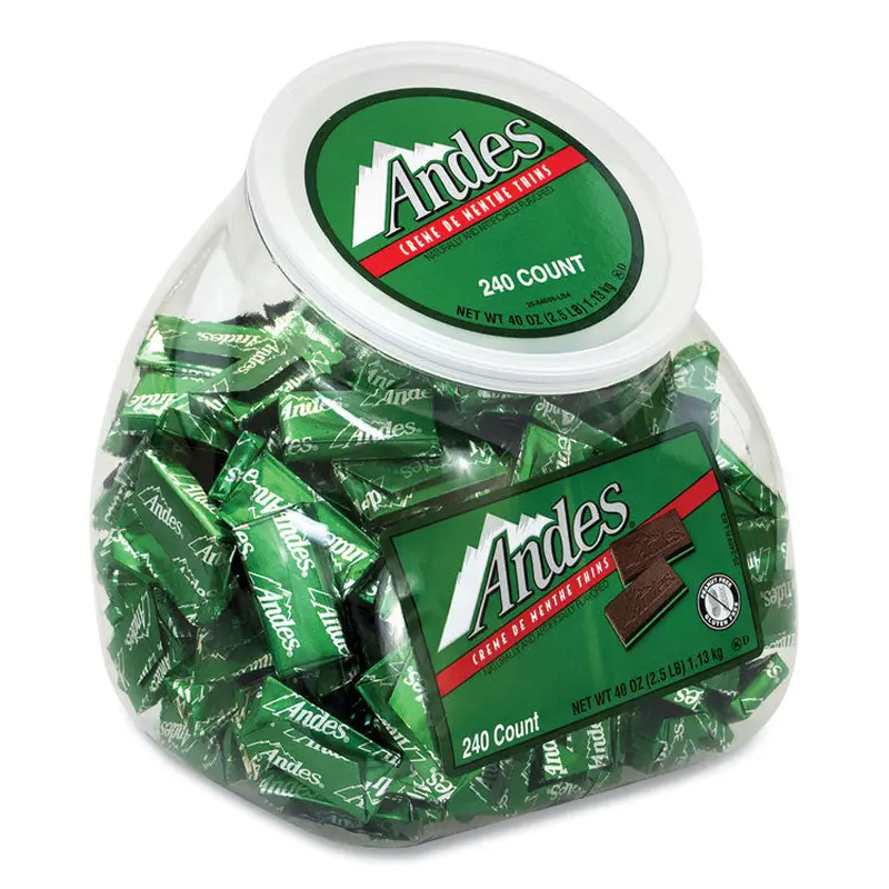 Andes Creme de Menthe Chocolate Mint Thins, 240 Pieces/40 oz Tub, 1 Tub/Carton, Ships in 1-3 Business Days (GRR20906034) Case of 240