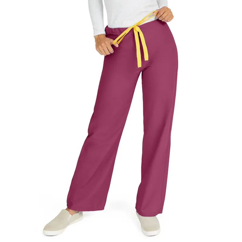 AngelStat Unisex Reversible Scrub Pants with Drawstring Waist, Raspberry, Size M, Angelica Color Code, 1 EA (600NTRM-CA) Each
