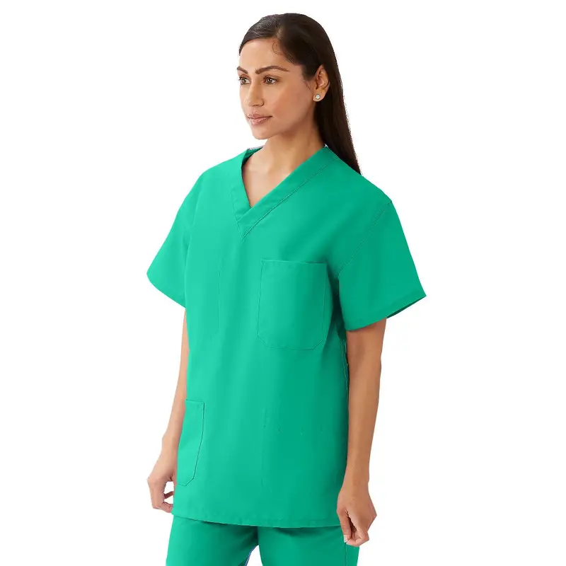 AngelStat Unisex Reversible V-Neck Scrub Top with 4 Pockets, Jade, Size L, Angelica Color Code, 1 EA (M630NTJL-CA) Each
