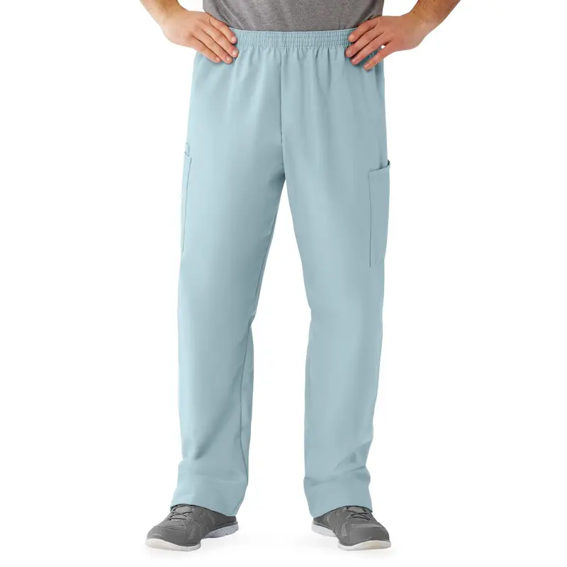 AngelStat Unisex Cargo Scrub Pants with Elastic Waist, Misty, Regular Inseam, Size XS, 1 EA (674NTZXSM) Each
