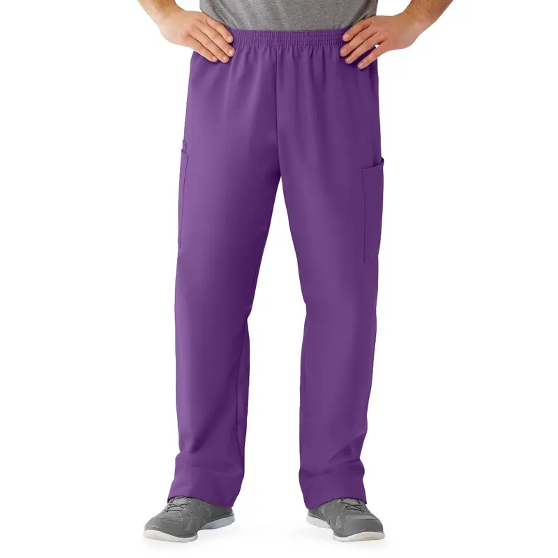 AngelStat Unisex Cargo Scrub Pants with Elastic Waist, Regal Purple, Regular Inseam, Size M, 1 EA (674NRPMM) Each