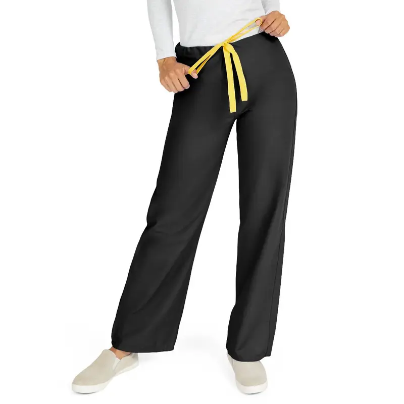 AngelStat Unisex Reversible Scrub Pants with Drawstring Waist, Black, Size 5XL, Color Code, 1 EA (600BLK5XL-CM) Each