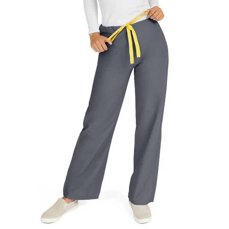 AngelStat Unisex Reversible Scrub Pants with Drawstring Waist, Charcoal, Size S, Color Code, 1 EA (600NCCS-CM) Each