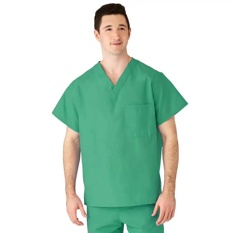 AngelStat Unisex Reversible V-Neck Scrub Top with 2 Pockets, Jade, Size 2XL, Color Code, 1 EA (M610NTJXXL-CM) Each
