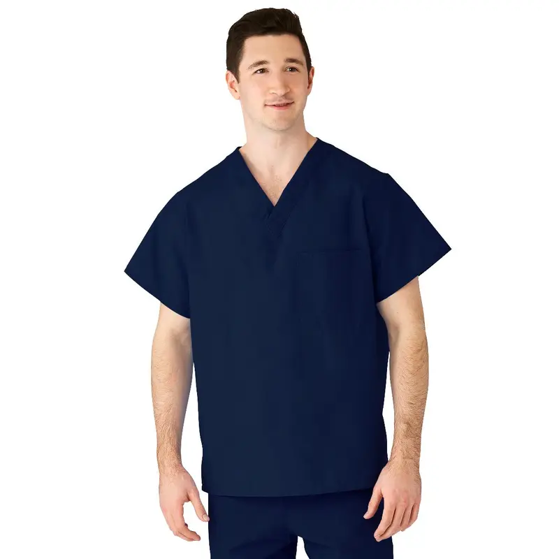 AngelStat Unisex Reversible V-Neck Scrub Top with 2 Pockets, Navy, Size XS, Color Code, 1 EA (M610NNTXS-CM) Each