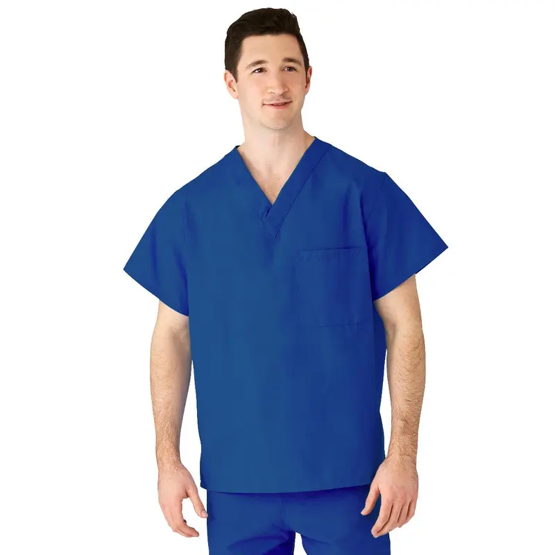 AngelStat Unisex Reversible V-Neck Scrub Top with 2 Pockets, Sapphire, Size 4XL, Color Code, 1 EA (M610NHT4XL-CM) Each