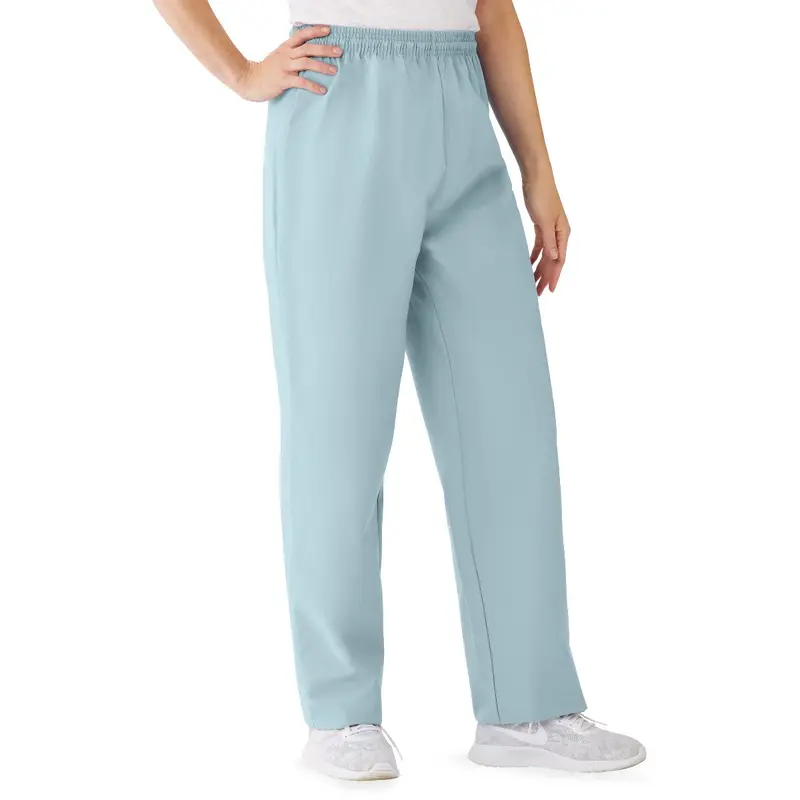 AngelStat Women's Elastic Waist Scrub Pants with Drawstring, Size 3XL, Misty, 1 EA (854NTZXXXL) Each
