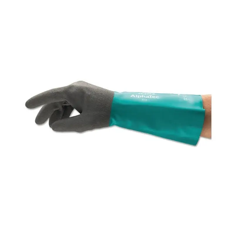 Ansell AlphaTec 58-530B/58-535B Gloves, 9, Grey/Teal, 14 in Cuff, 58-5035B (012-58-535B-090) Bag of 6