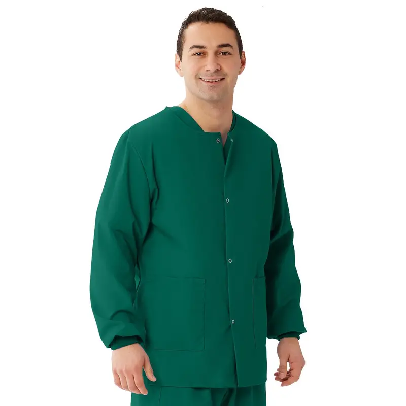 AngelStat Unisex Snap-Front Warm-Up Scrub Jacket, Hunter, Size XL, 1 EA (849NHGXL) Each