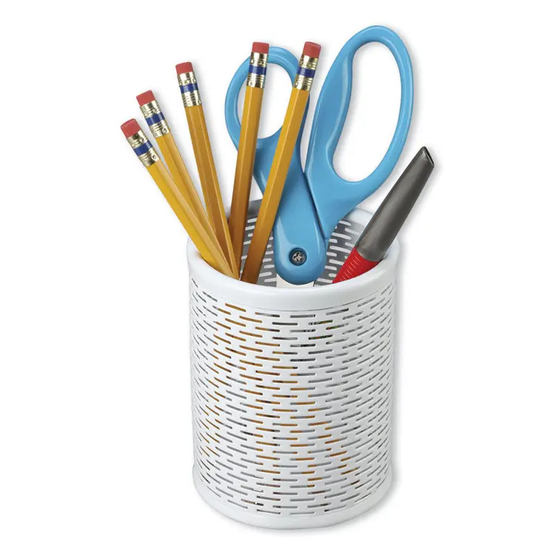 Artistic Urban Collection Punched Metal Pencil Cup, 3.5" Diameter x 4.5"h, White (AOPART20005WH) Each