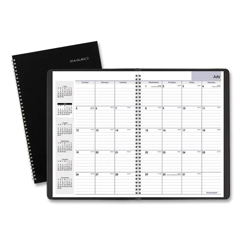 AT-A-GLANCE DayMinder Monthly Planner, Academic Year, Ruled Blocks, 12 x 8, Black Cover, 14-Month: July 2025 to Aug 2026 (AAGAY200) Each