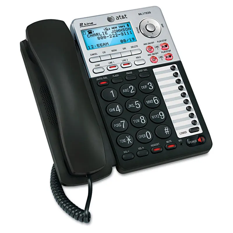 AT&T ML17939 Two-Line Speakerphone with Caller ID and Digital Answering System (ATTML17939) Each