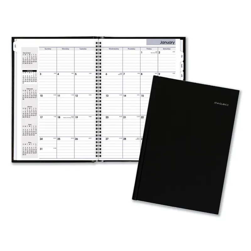 AT-A-GLANCE DayMinder Hard-Cover Monthly Planner, Ruled Blocks, 11.75 x 8, Black Cover, 14-Month: Dec 2025 to Jan 2027 (AAGG470H00) Each