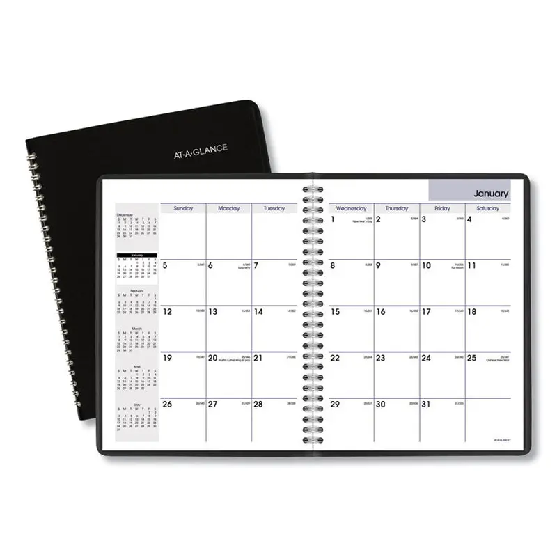 AT-A-GLANCE DayMinder Monthly Planner with Notes Column, Ruled Blocks, 8.75 x 7, Black Cover, 12-Month (Jan to Dec): 2026 (AAGG40000) Each