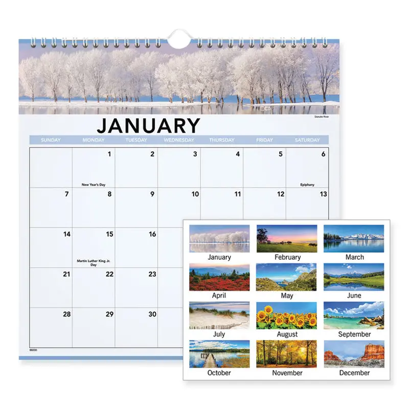 AT-A-GLANCE Landscape Monthly Wall Calendar, Landscapes Photography, 12 x 12, White/Multicolor Sheets, 12-Month (Jan to Dec): 2026 (AAG88200) Each