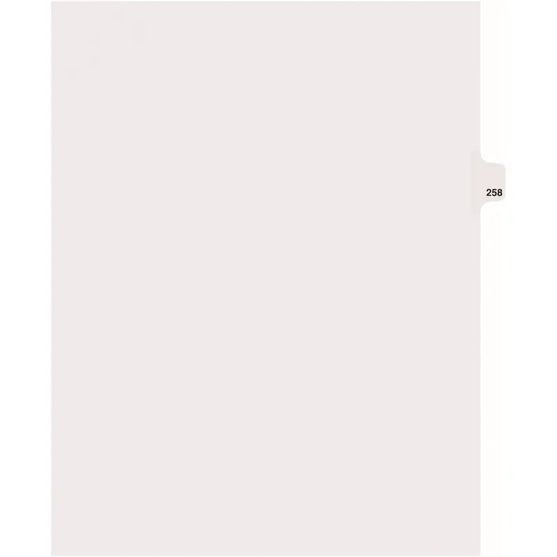 Avery® Individual Legal Dividers, Letter Size, Exhibit 258, White (AVE82474) Pack of 25