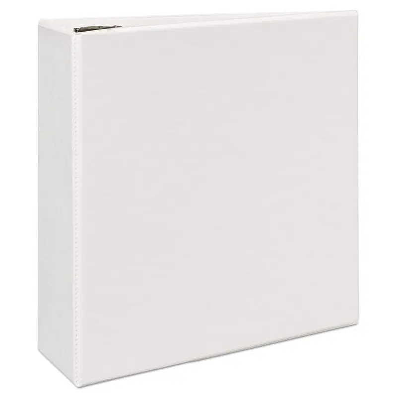 Avery Durable View Binder with DuraHinge and EZD Rings, 3 Rings, 4" Capacity, 11 x 8.5, White, (9801) (AVE09801) Each