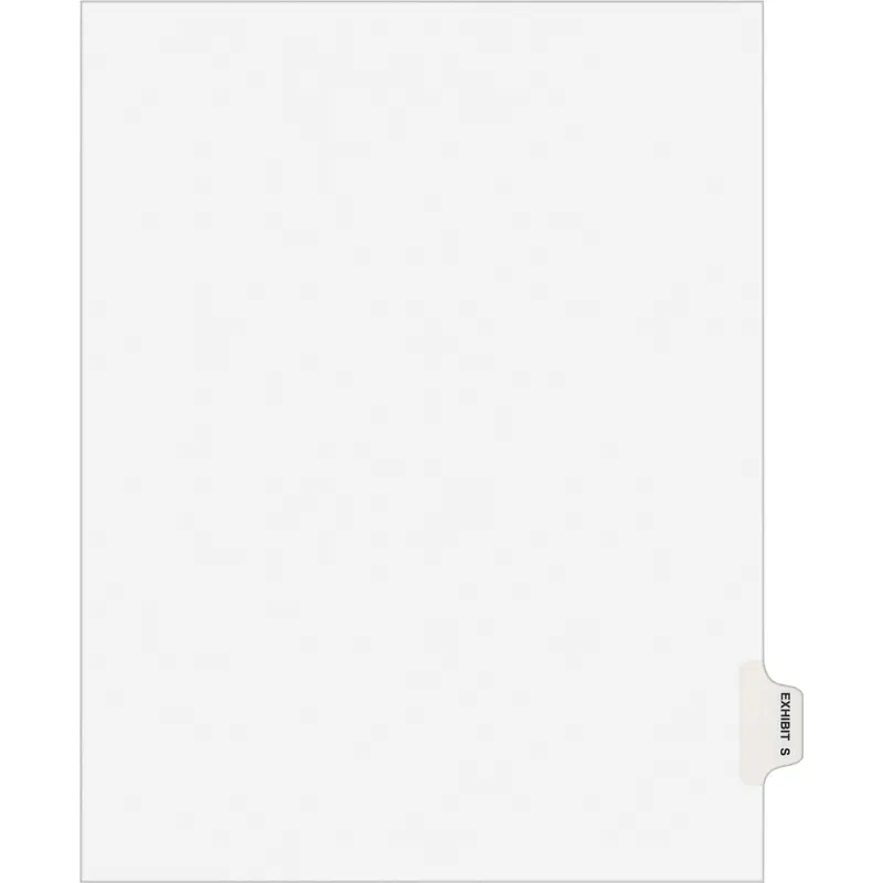 Avery® Avery-Style Preprinted Legal Side Tab Divider, Exhibit S, Letter, White, 25/Pack (AVE01389) Pack of 25