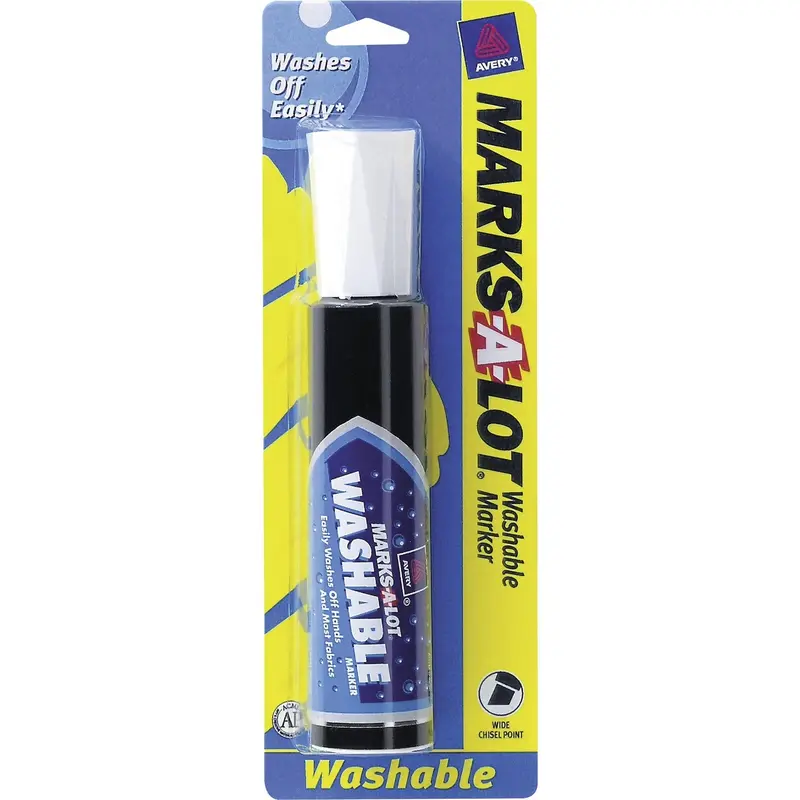 Avery® Marks-A-Lot® Washable Desk Style, Chisel Tip, Black (AVE24158) Each