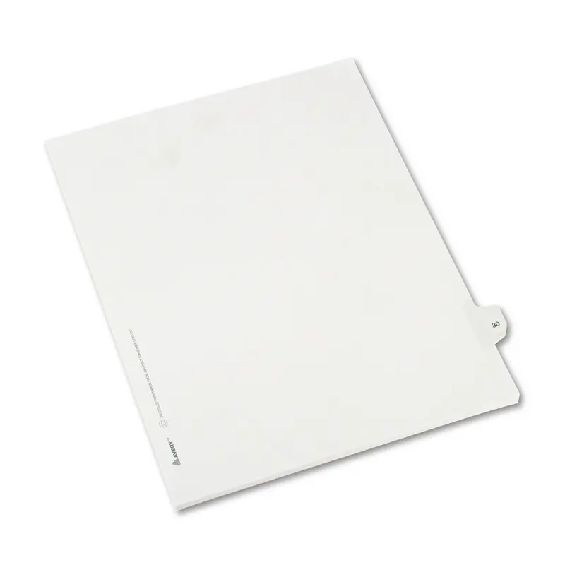 Avery® Preprinted Legal Exhibit Side Tab Index Dividers, Allstate Style, 10-Tab, 30, 11 x 8.5, White, 25/Pack (AVE82228) Set of 25