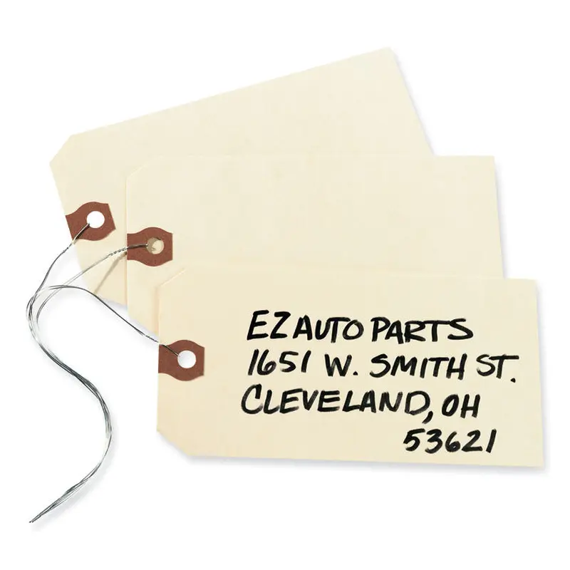 Avery Double Wired Shipping Tags, 11.5 pt Stock, 5.25 x 2.63, Manila, 1,000/Box (AVE12606) Box of 1000