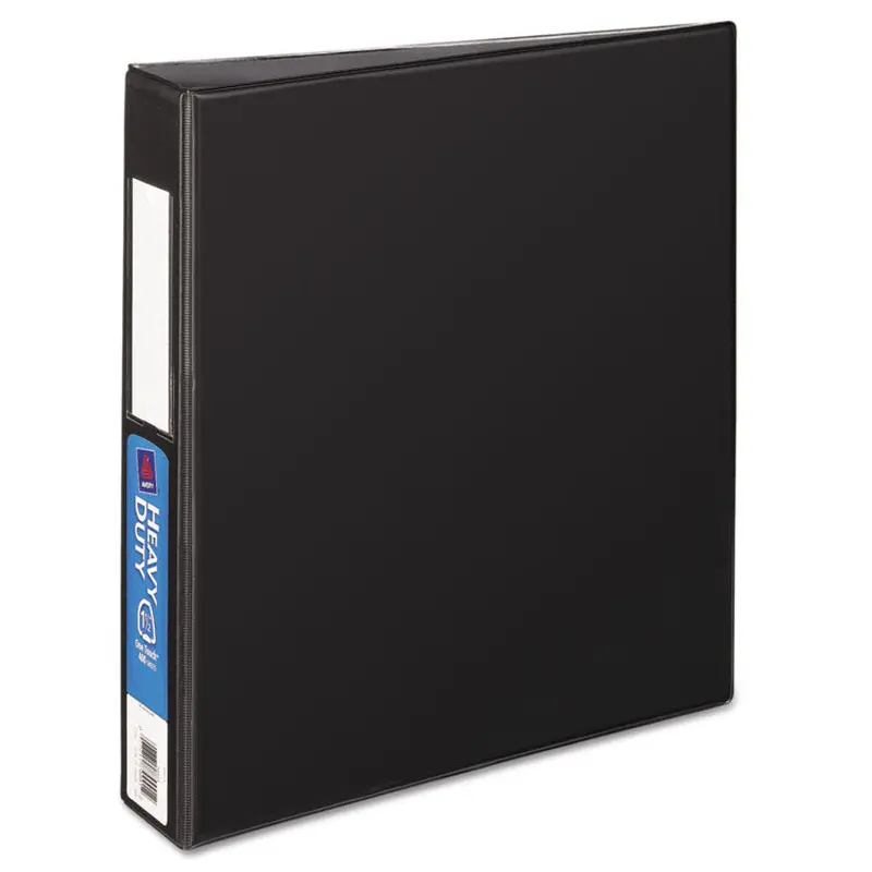 Avery Heavy-Duty Non-View Binder with DuraHinge and One Touch EZD Rings, 3 Rings, 1.5" Capacity, 11 x 8.5, Black (AVE79991) Each