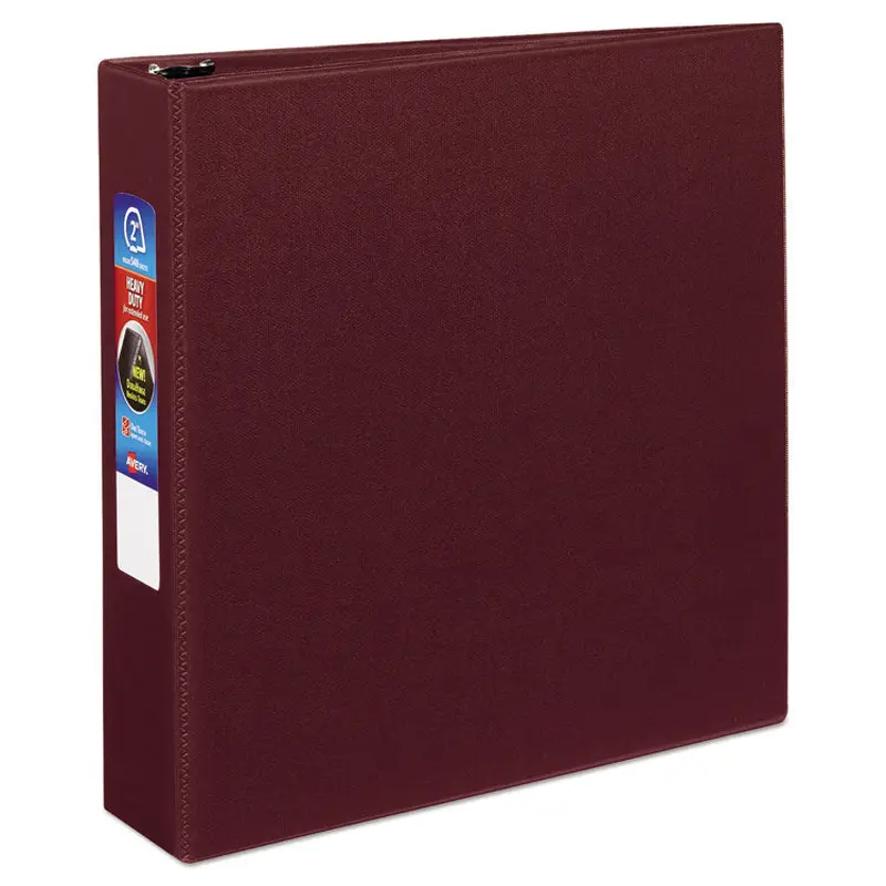 Avery Heavy-Duty Non-View Binder with DuraHinge and One Touch EZD Rings, 3 Rings, 2" Capacity, 11 x 8.5, Maroon (AVE79362) Each