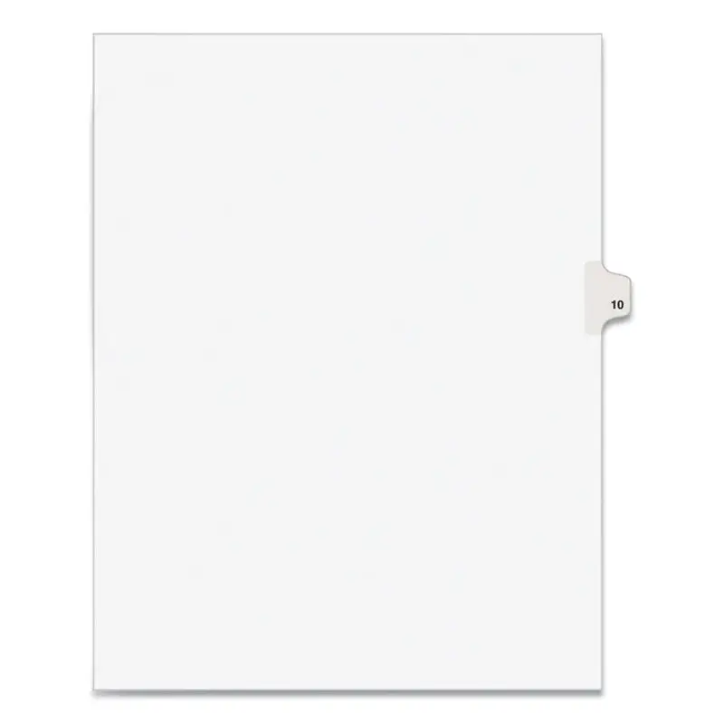 Avery Preprinted Legal Exhibit Side Tab Index Dividers, Avery Style, 10-Tab, 10, 11 x 8.5, White, 25/Pack (AVE11920) Pack of 25