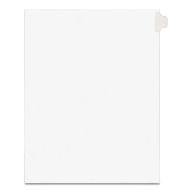 Avery Preprinted Legal Exhibit Side Tab Index Dividers, Avery Style, 10-Tab, 1, 11 x 8.5, White, 25/Pack (AVE11911) Pack of 25