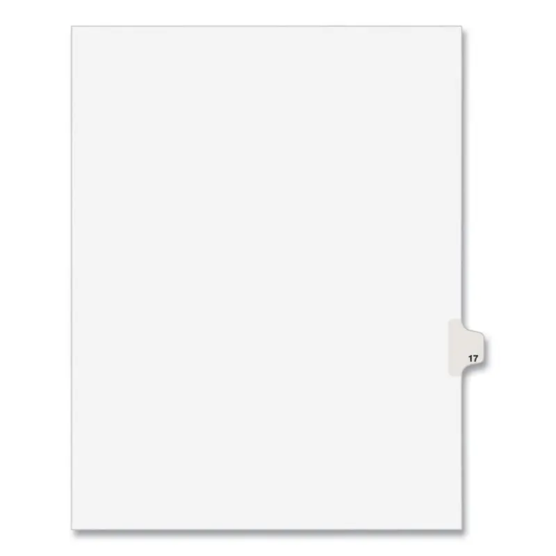 Avery Preprinted Legal Exhibit Side Tab Index Dividers, Avery Style, 10-Tab, 17, 11 x 8.5, White, 25/Pack, (1017) (AVE01017) Pack of 25