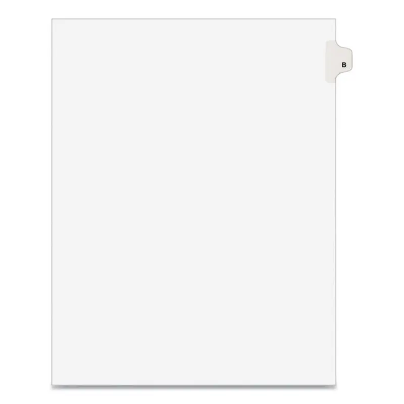 Avery Preprinted Legal Exhibit Side Tab Index Dividers, Avery Style, 26-Tab, B, 11 x 8.5, White, 25/Pack, (1402) (AVE01402) Pack of 25