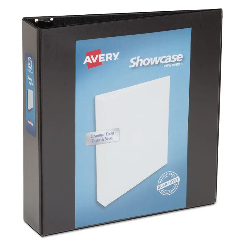 Avery Showcase Economy View Binder with Round Rings, 3 Rings, 2" Capacity, 11 x 8.5, Black (AVE19700) Each