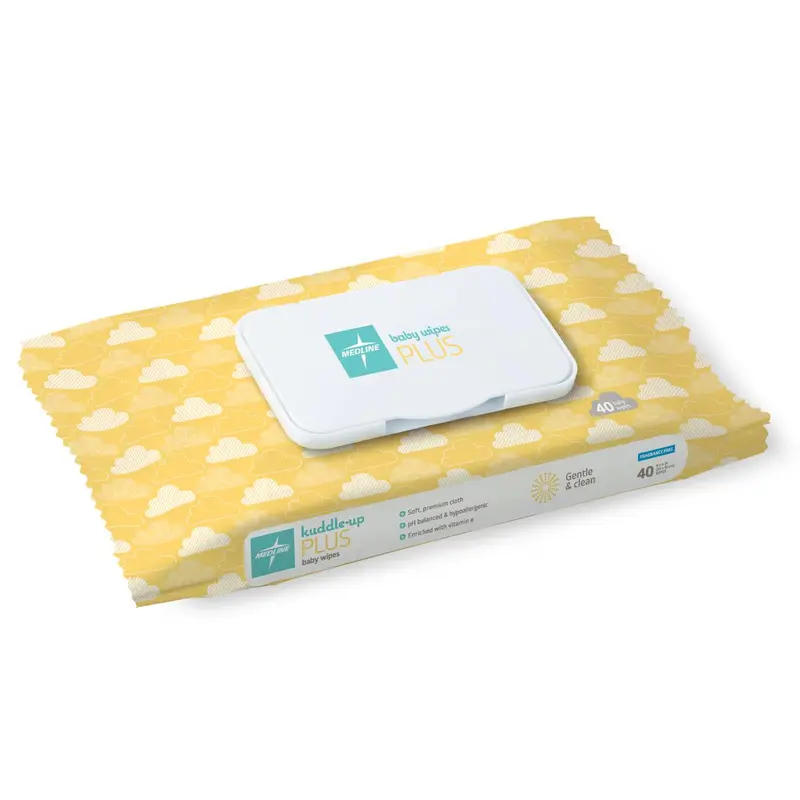 Baby Wipes Plus Fragrance-Free, 8"x 6", 40/Pack, 24/CS (MSC263040) Case of 24