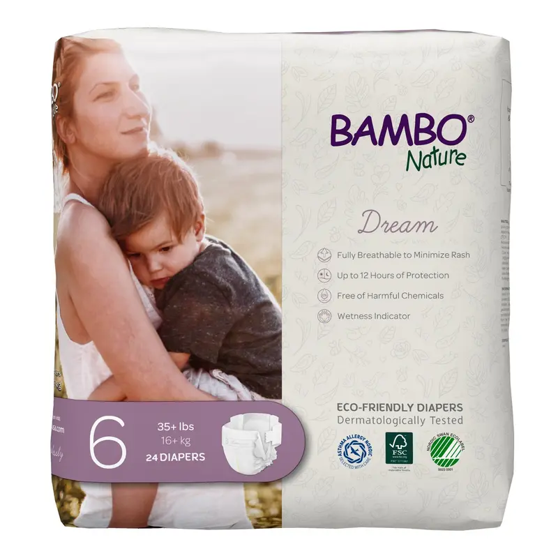 Bambo Nature Dream Unisex Baby Diaper Size 6 Disposable Heavy Absorbency (1191023_CS) 144/CS