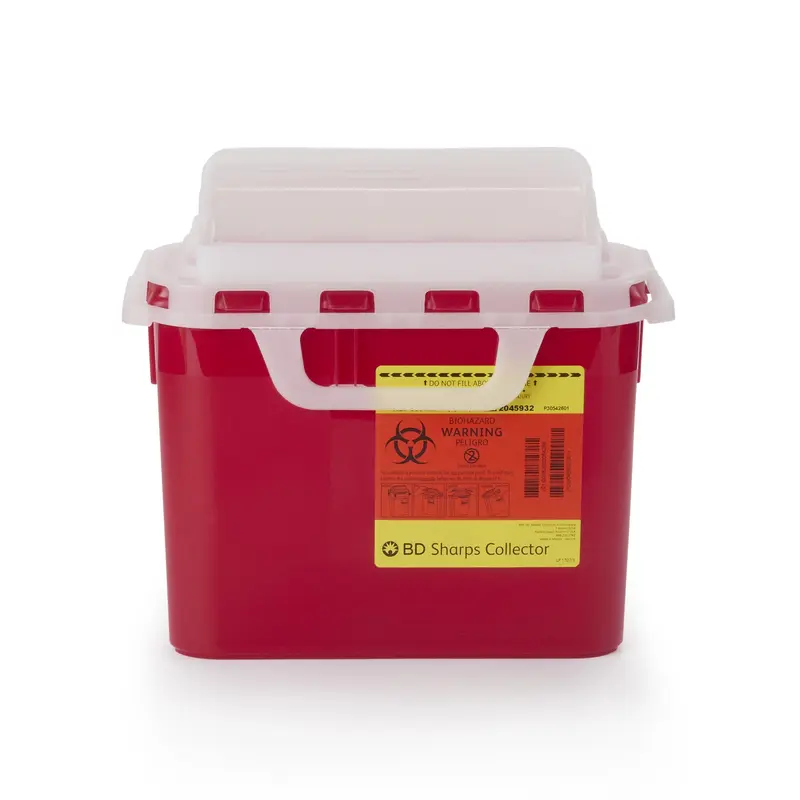 BD Sharps Container Red Base 12 H X 12 W X 4-4/5 D Inch Horizontal Entry 1.35 Gallon (282901_EA) 1/EA