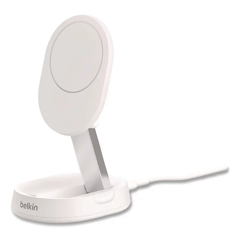 Belkin BOOST CHARGE Pro Convertible Magnetic Wireless Charging Stand, Qi2 Wireless Charging, 15 W, White (BLKWIA008TTWH) Each
