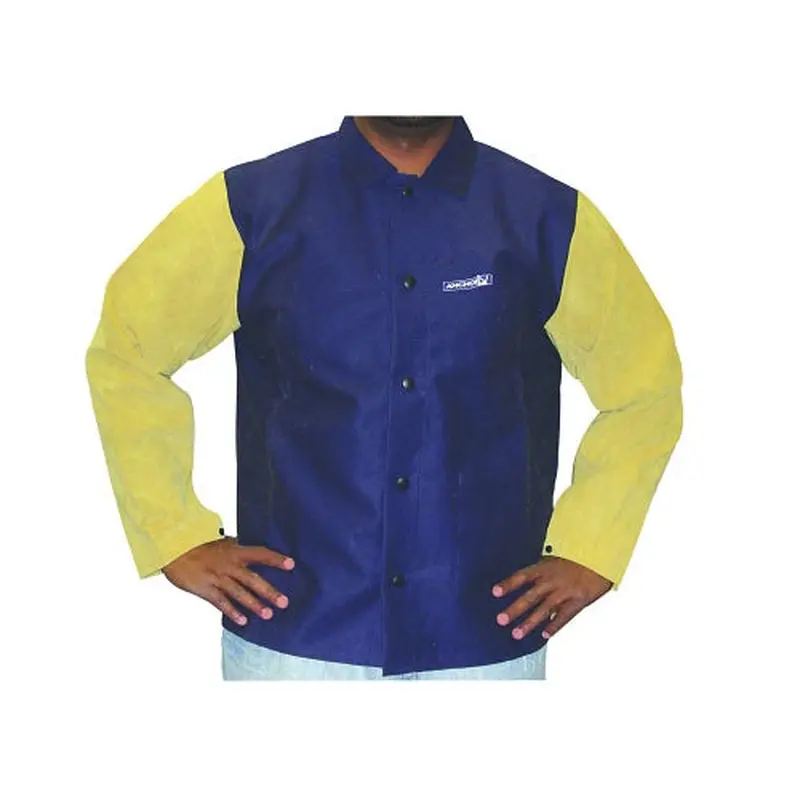Best Welds Leather/FR Sateen Combo Jacket, 3X-Large, Blue/Tan (902-1201-3XL) Each