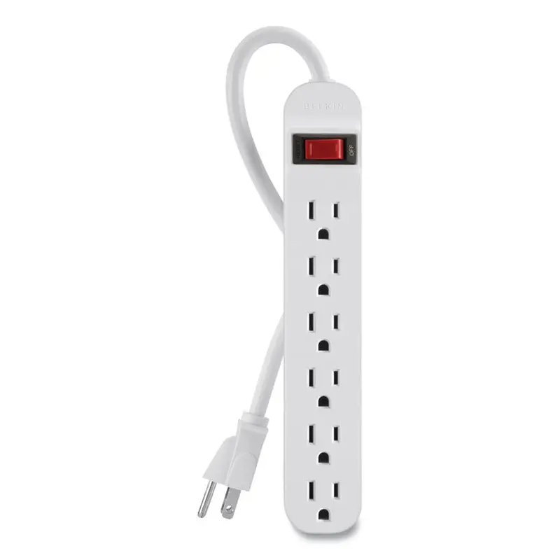 Belkin Power Strip, 6 Outlets, 3 ft Cord, White (BLKF9P60903DP) Each