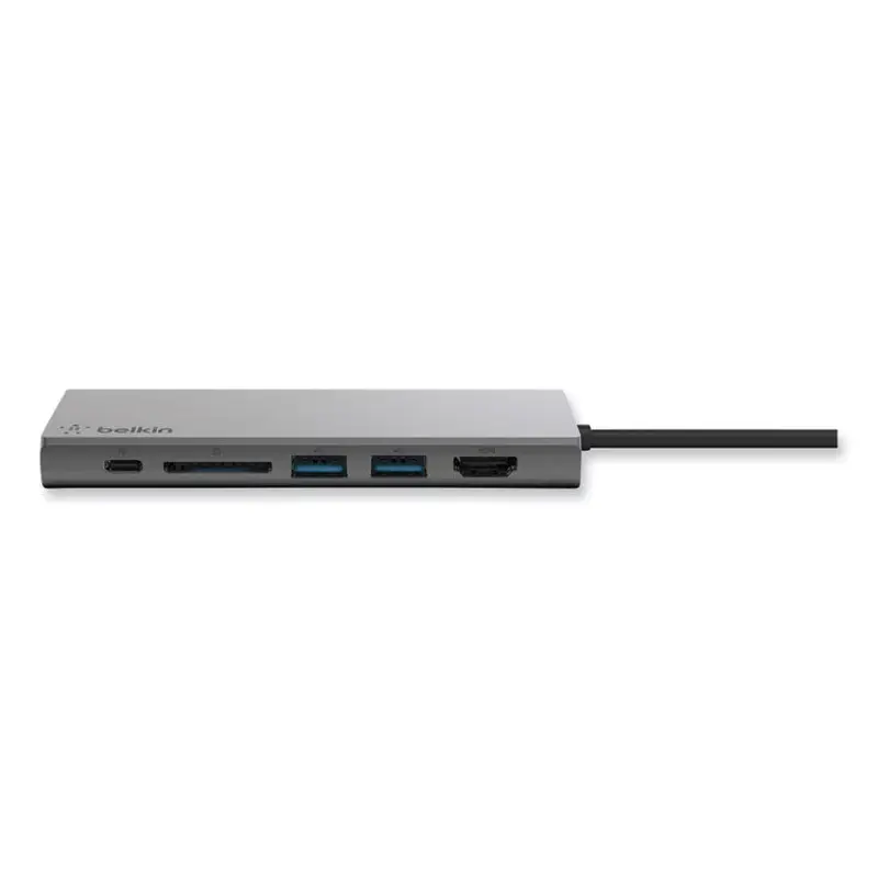Belkin USB-C Multimedia Hub, 6 Ports, Space Gray (BLKF4U092BTSGY) Each
