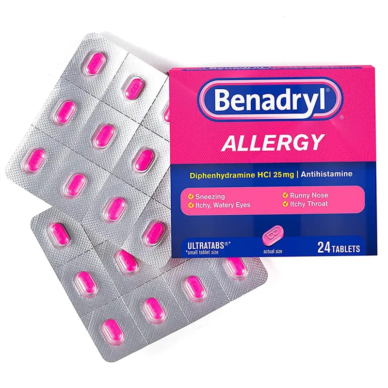 Benadryl Allergy Relief 25 mg Strength Tablet 24 per Box (783320_CS) 576/CS