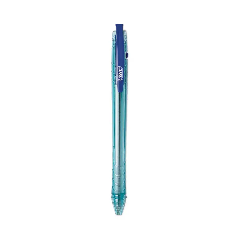 BIC ReVolution Ocean Bound Ballpoint Pen, Retractable, Medium 1 mm, Blue Ink, Translucent Blue Barrel, Dozen (BICBPRR11BE) 1 Dozen
