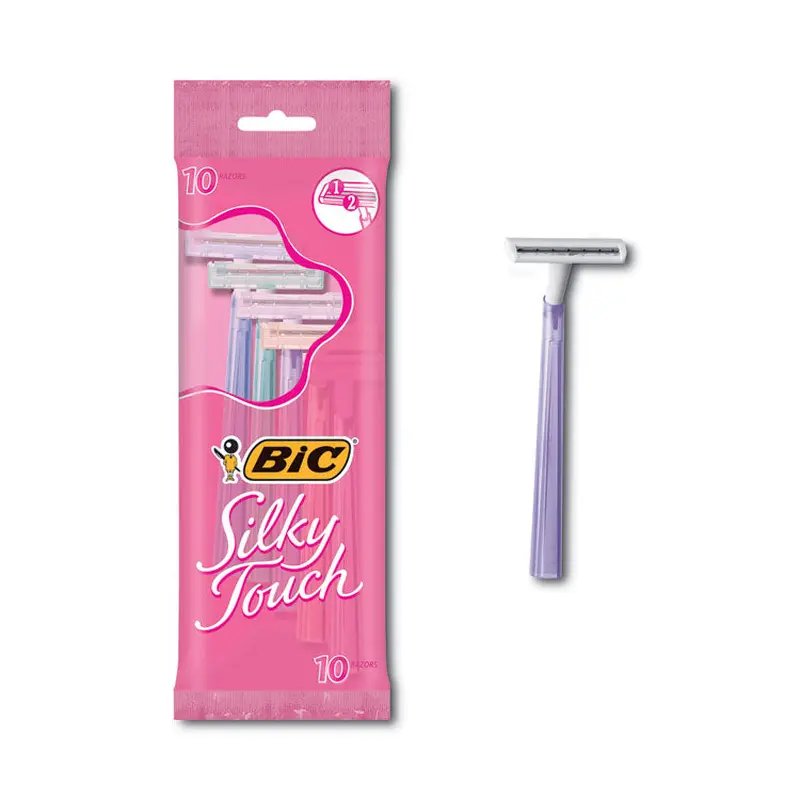 BIC Silky Touch Womens Disposable Razor, 2 Blades, Assorted Colors, 10/Pack (BICSTWP101) Pack of 10